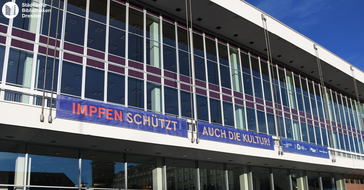 Plakat der Aktion "Impfen schützt auch die Kultur"