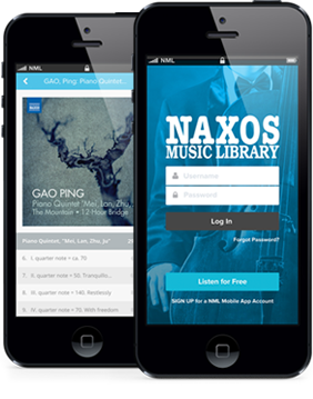 Screenshot der Naxos Music Library App.