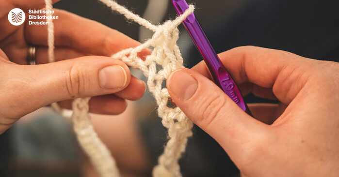 Plakat von der MITMACH-bar Häkeln und Stricken