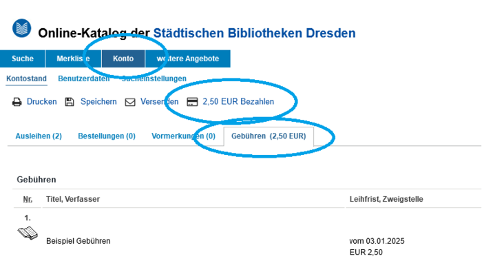 Login Online-Katalog, Bezahlenlink