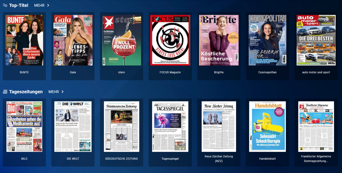 Überischt einzelner Cover verfügbarer Titel in Sharemagazine