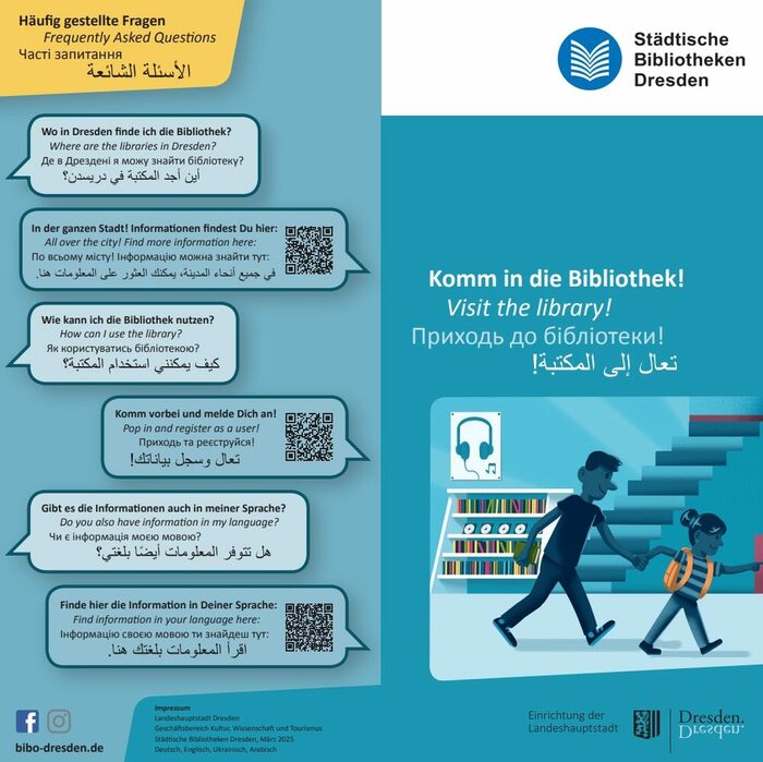 Flyer "Komm in die Bibliothek!"