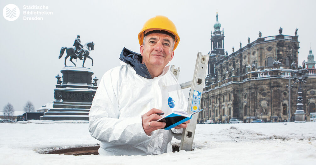 Peter Hilbert vor Dresdens Altstadt.