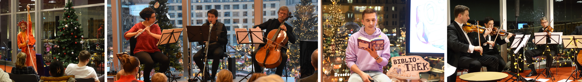 Zeichnung des Kulturpalastes mit der Überschrift Advent im Palast