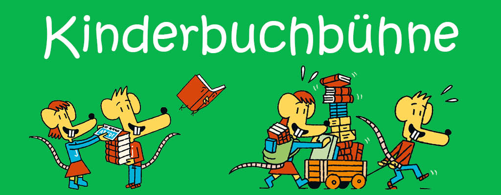 Logo der Kindebuchbühne mit den Mäusen von JoJo und JaJa