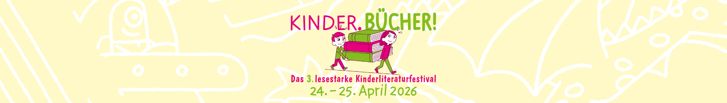 Zwei Kinder tragen drei aufeinander gestapelte B&uuml;cher.